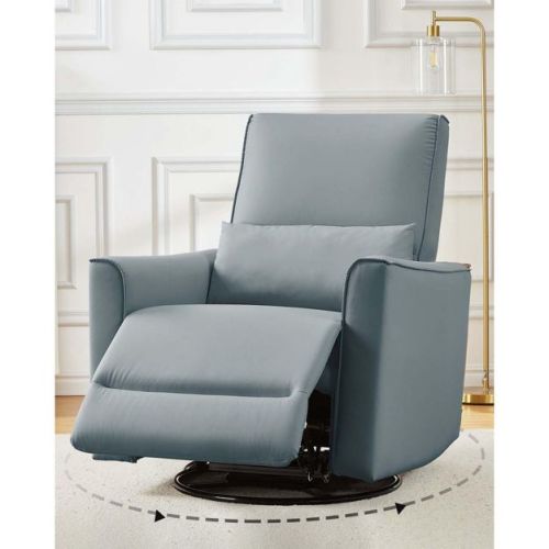 Coucheta 360° Swivel Recliner Chair with Glider & Rocker Motion, PU Leather Nursery Chair with Lumbar Support for Bedroom, Living Room & Nursery