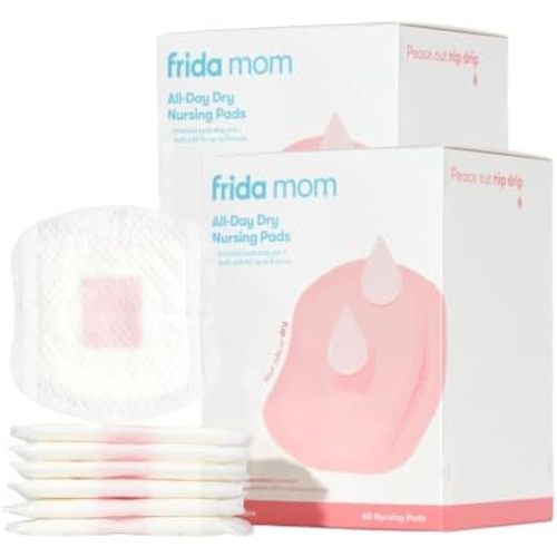 Frida Mom Nursing Pads, Disposable Nursing Pads with Ultra Absorbency, and Soft Texture, Breastfeeding Essentials, 60ct (Pack of 2)