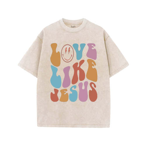 Love Like Jesus Unisex Washed Christian T-shirt