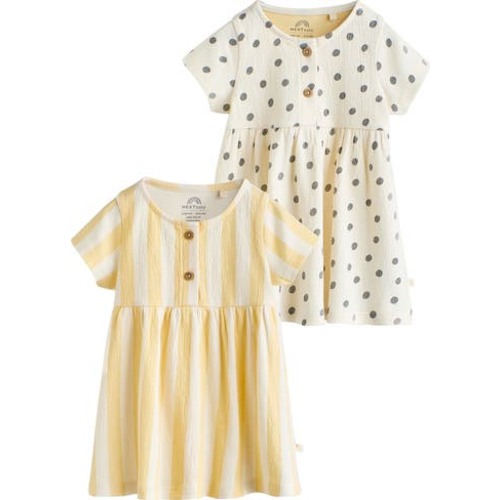 Pack of 2 Assorted Stretch Cotton Dresses, 3-6M