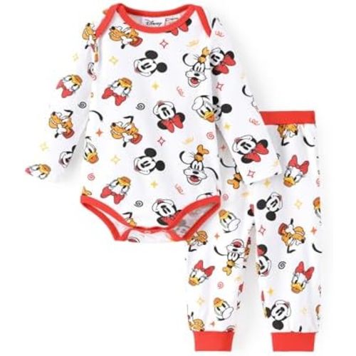 Disney Winnie the Pooh Yoda Minnie Mouse Creeper Bodysuits Baby Girl/Boy Organic Cotton Long Sleeve Fall Outfits 0-18 Months