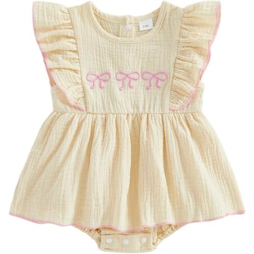 Socutebabe Baby Girl Dress Newborn Bubble Romper Ruffle Dresses 0 3 6 12 18 Month Summer Clothes Cotton Gauze Outfit
