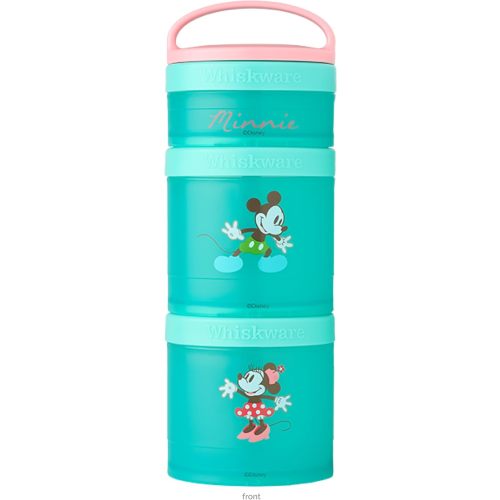 Whiskware Disney Stackable Snack Containers for Kids and Toddlers, 3 Stackable Snack Cups for School and Travel, Mickey and Minnie