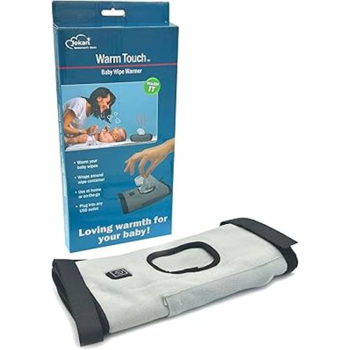 Jokari Adjustable Portable Baby Wipes Warmer Wrap. USB Rechargeable Multiple Heat Settings for Gentle Warmth. On the Go Heater Fits Most Diaper Bags for Easy Storage and Travel with Babies or Toddlers