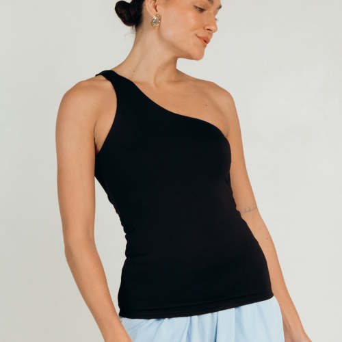 Butter One Shoulder Top in Black | Women's Tops AU Sizes 6–26 | The Lullaby Club