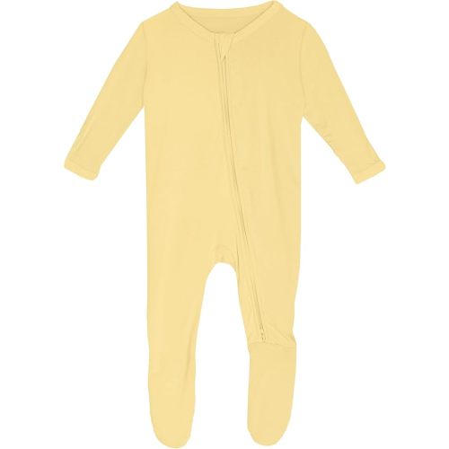 KicKee Year Round Solid Footies with Zipper, Super Soft One-Piece Jammies, Sleepwear for Babies and Kids
