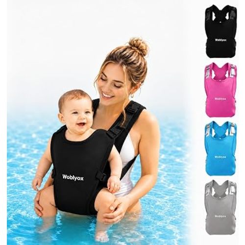 Water Baby Carrier, Quick-Dry Neoprene Infant Sling, Adjustable Water-Ready Baby Carrier with Storage Bag for Pool, Beach and Travel, 13-33 lbs (Black)