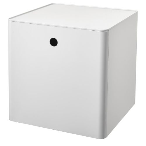 KUGGIS Storage box with lid - white 12 ½x12 ½x12 ½ "