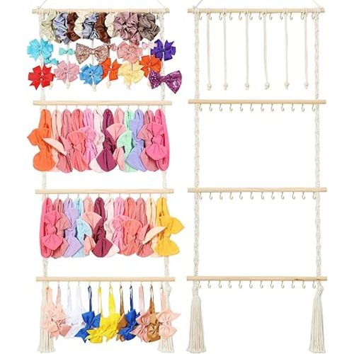 Headband Holder Hair Bow Organizer for Girls with Organizer Bag (Large) | Bow Holder for Baby Girls Hair Bows | for Baby Girl & Nursey Room Decor & Organization