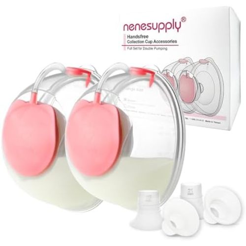 Nenesupply Handsfree Wearable Breastmilk Collection Cara Cups Caracups Compatible with Spectra S1 S2 9 Plus Lansinoh Breast Pumps 24mm Silicone Flanges Replacement Spectra Pump Parts 19 21mm Inserts