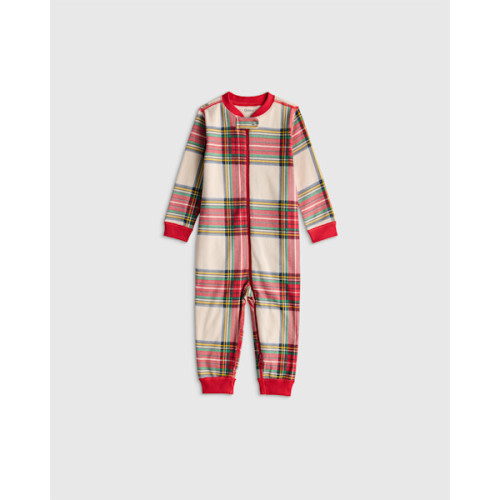 100% Organic Cotton One Piece Pajamas - Holiday Tartan