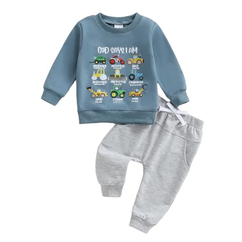 Sejardin Toddler Baby Boy Clothes Graphic Letter Print Long Sleeve Sweatshirts and Pants 6 12 18 24M Fall Winter Outfit