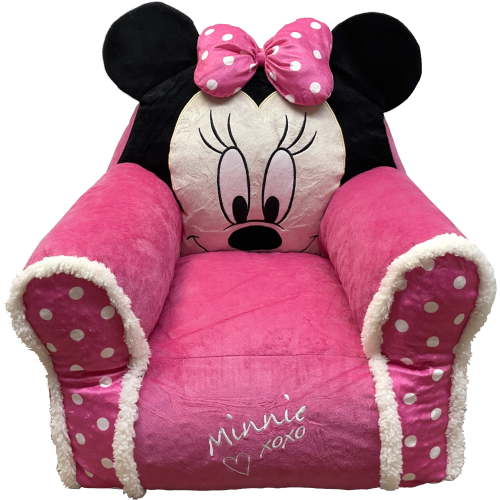 Free Shipping! Disney Minnie Mouse Kids Figural Bean Bag Chair with Sherpa Trim, Multi-Color, 15x16x19 inches