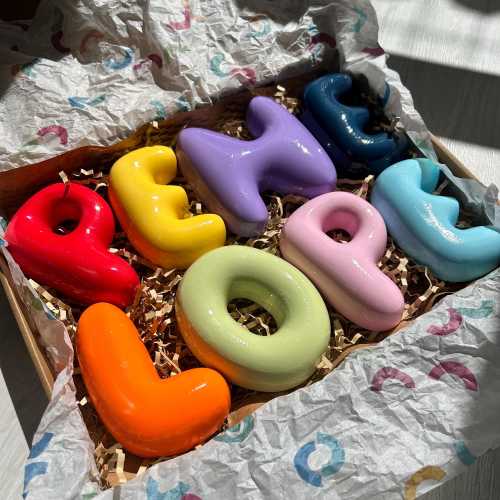 Custom 3D Bubble Letters | Glossy Ceramic Look Name Sign | Nursery Wall Decor & Baby Gift