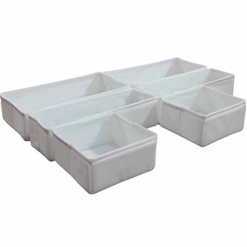 Mainstays 7-Section Drawer Organizer, Black, Set of 2