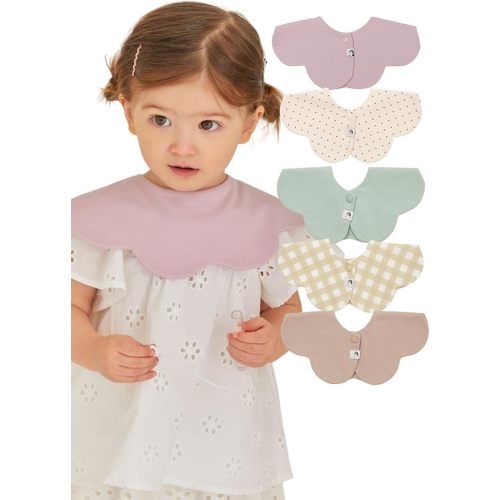 Konny Baby Bibs Set, 360 ​​° Rotate, Soft and Absorbent Bandana Drooling for Boys Girls baby Essentials
