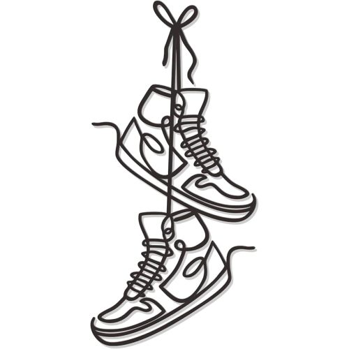 Zzbakress Large Sneaker Metal Wall Decor Creative Room Decor for Teen Modern Metal Room Wall Art for Boys or Girls Unique Bedroom Wall art for Sneaker Lovers Funny ​Graduation Gifts (Black)