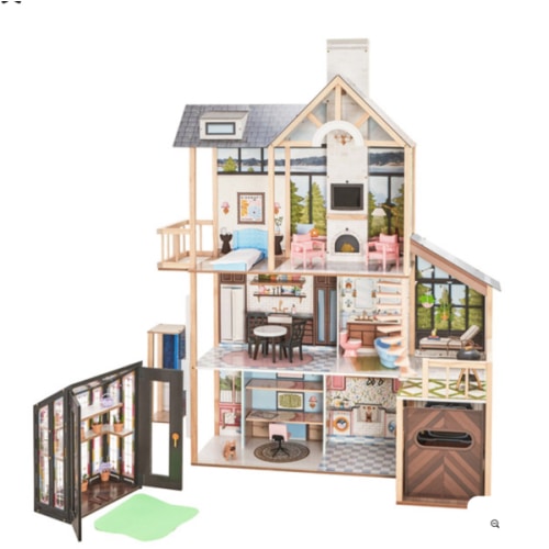 KidKraft Lakeview Villa Wooden Dollhouse & Greenhouse Toy Same-Day Delivery | Costco