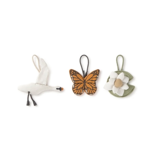 SET OF 3 RATTLE TOY HANGERS - SWAN