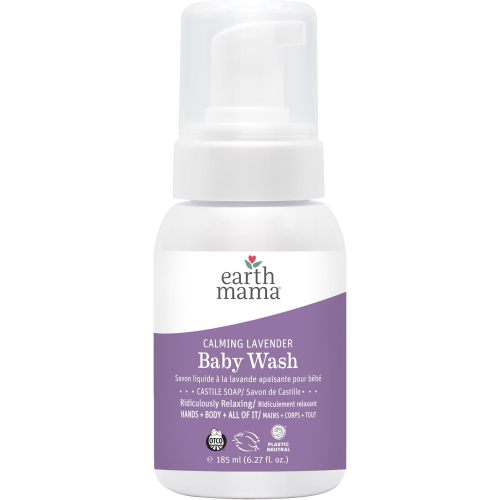 Earth Mama Calming Lavender Baby Wash with Gentle Castile Soap for Sensitive Skin, 5.3-Fluid Ounce