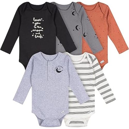 Gerber Baby Boys 6-Pack Long Sleeve Onesies Bodysuit