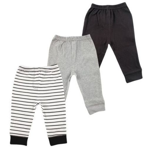 Luvable Friends Basics Infant Baby Everyday Cotton Pants 3-Pack, Midnight Adventure Stripes, 0-3 Months
