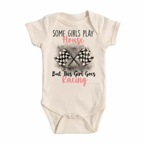 Racing Pink Newborn Baby Bodysuit