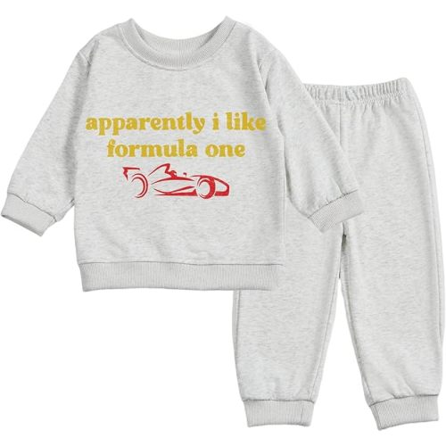 Toddler Baby apparently i like formula one Long Sleeve Sweatshirt Top Jogger Pants Set Cute Fall Winter Clothes Set