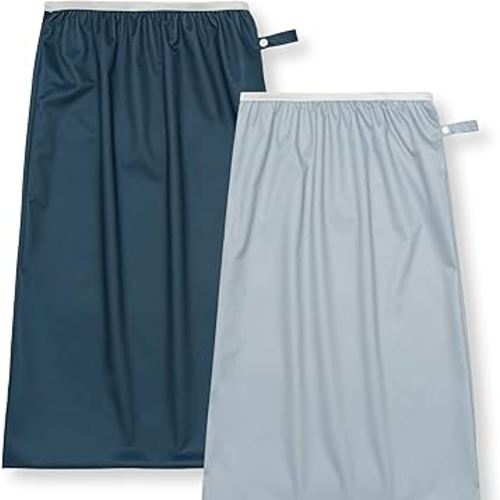 Nora's Nursery Pail Liner for Cloth Diapers - Reusable and Washable - Fits all Standard Diaper Pails - Waterproof Pail Liner with Strap for Diaper Pails & Laundry (Sea - 2 Pk)