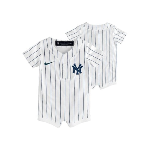 New York Yankees Nike Baby White Home Replica Romper Baseball Jersey - 133435309