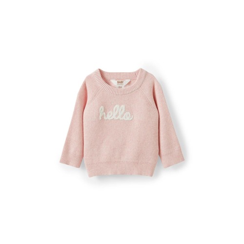 Organic Raglan Knit Sweater, 3-6M
