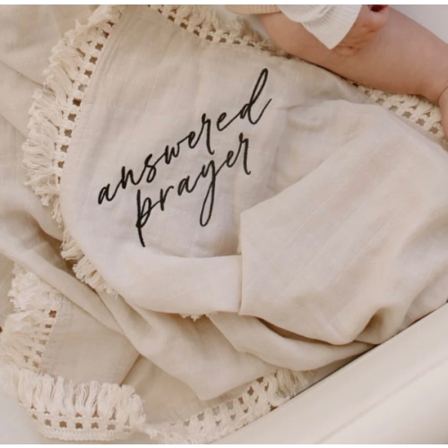 Answered Prayer Tassel Swaddle Blanket – OUR HOUSE ABOVE