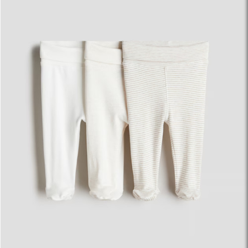 3-PACK FOLDOVER-WAIST LEGGINGS