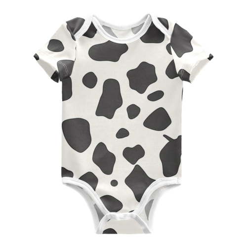 Cow Spots Pure Cotton Bodysuit Short Sleeve Pajamas One-Piece Romper Unisex 3 Months
