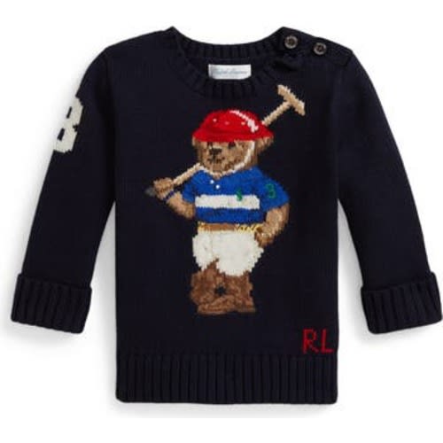 Polo Bear Cotton Crewneck Sweater