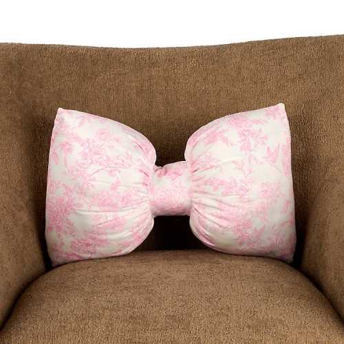 Pink Toile Bow Shaped Pillow | Kirklands Home
