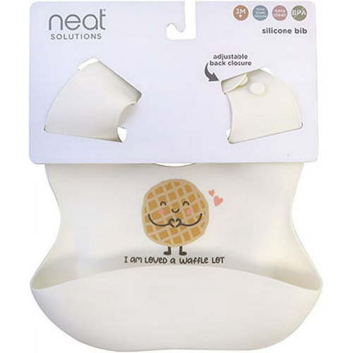 Neat Solutions Silicone "Loved Waffle Lot" Saying Infant Unisex Scoop Bib