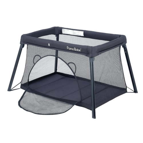 Pamo Babe Unisex Travel Playard for Toddler, Portable Crib for Baby Travel, Lightweight Playpen Foldable Playard for Outdoor, Indoor , 6-36 Months(Black)