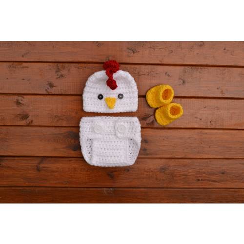 Baby Rooster Outfit, Baby Chicken Outfit, Crochet Baby Chicken Outfit, Baby Rooster Hat, Baby Chick Hat, Halloween Outfit, Baby Shower Gift