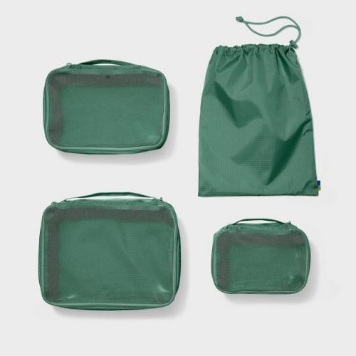 4pc Packing Cube Set - Open Story™ Green: Solid Travel Organizers, Recycled Polyester