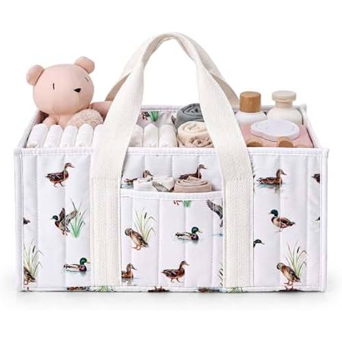 Amazon.com: Tallew Mallard Duck Baby Diaper Caddy Organizer Mallard Duck Baby Stuff | Portable Nursery Storage Basket with Handle Baby Shower Essentials, Mallard Duck Nursery Decor, Gift for Baby Shower