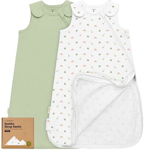 2-Pack Organic Baby Sleep Sacks, 100% Cotton - Soft & Breathable 0.5TOG Baby Wearable Blanket, Toddler Sleeping Sack 0-6 months, Easy to Wear Transitional Swaddles for Newborns, Infants(Roarsome, S)