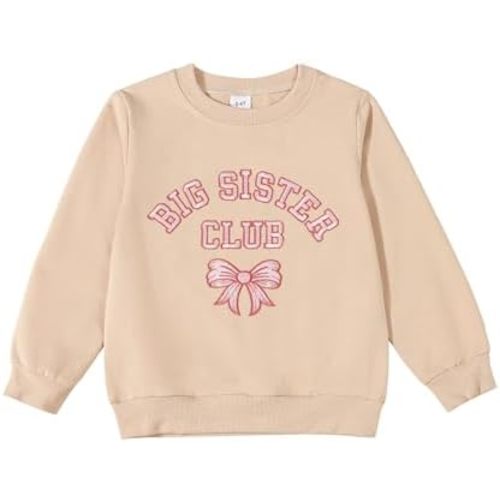 Toddler Baby Girl Boy Siblings Matching Outfits Embroidery Big Bro/Sis Big Shirt Fall Winter Outfit