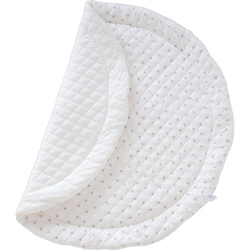 Padded Round Play Mat, Gray Triangle - Poppyseed Play | Maisonette