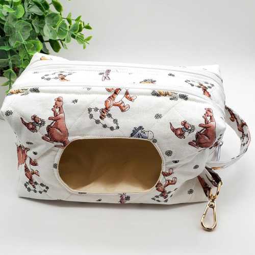 Handmade Winnie the Pooh Quilted Diapers and wipes bag