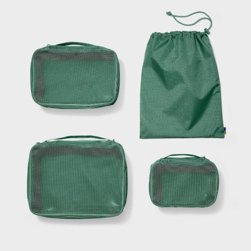 4pc Packing Cube Set - Open Story™ Green: Solid Travel Organizers, Recycled Polyester