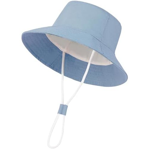 Baby Boy Sun Hat Toddler Summer Bucket Beach Hats for Girls Sun Protection UPF 50+ Cotton Linen