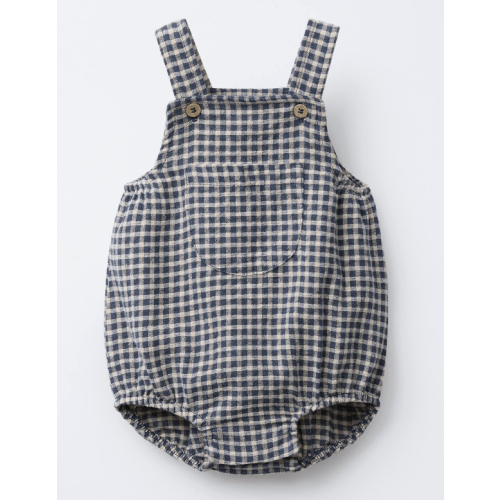 GINGHAM ROMPER - Navy blue | ZARA United States