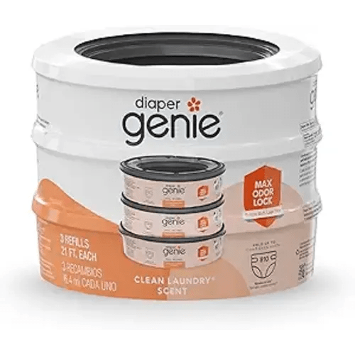 Diaper Genie Bags Refills 270 Count (Pack of 3) Clean Laundry Scent | Diaper Pail Refills with Max Odor Lock | Holds up to 810 Newborn Diapers