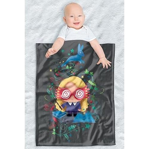 Harry Potter lightweight baby blanket, 30"X40", Luna Lovegood Chibi Unisex for infants Girls & Boys